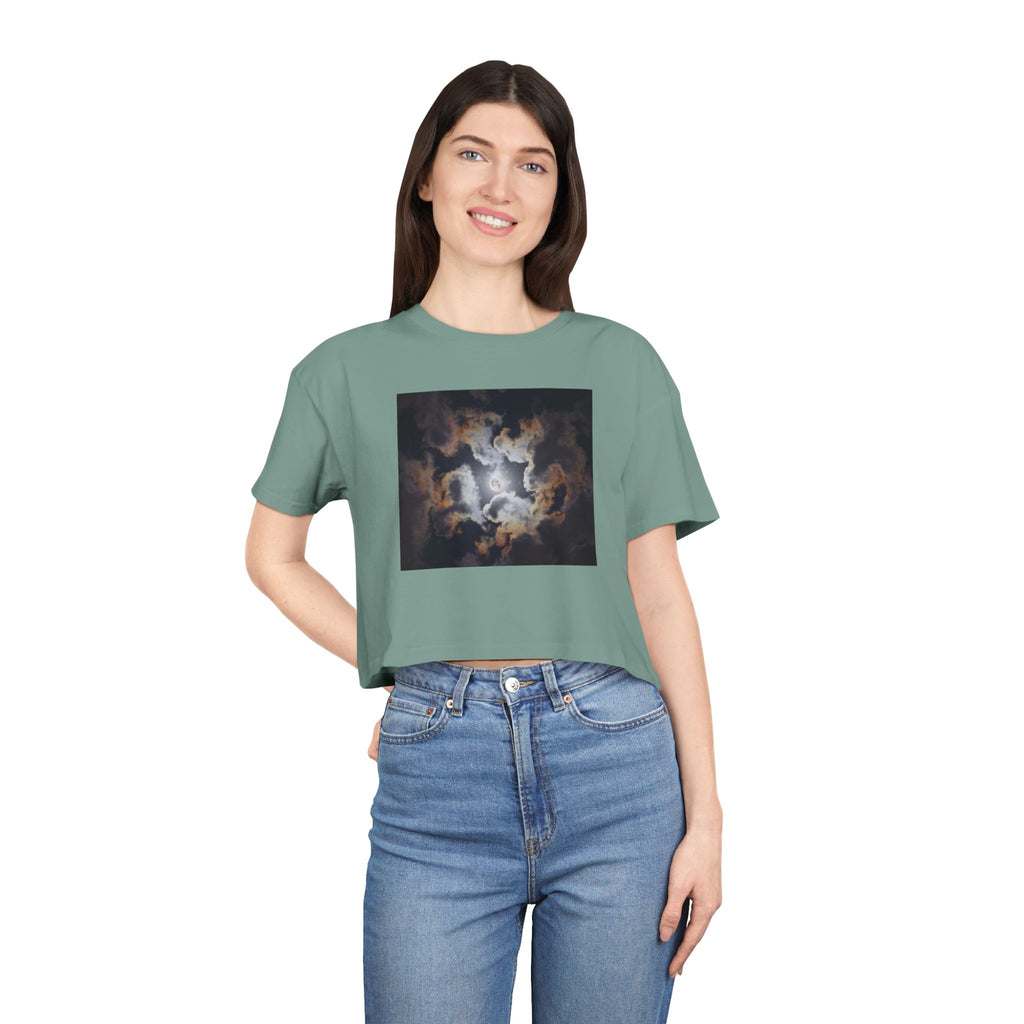 Psalm 19:1: "The Heavens Declare" — Polaroid Sky Women's Crop Tee