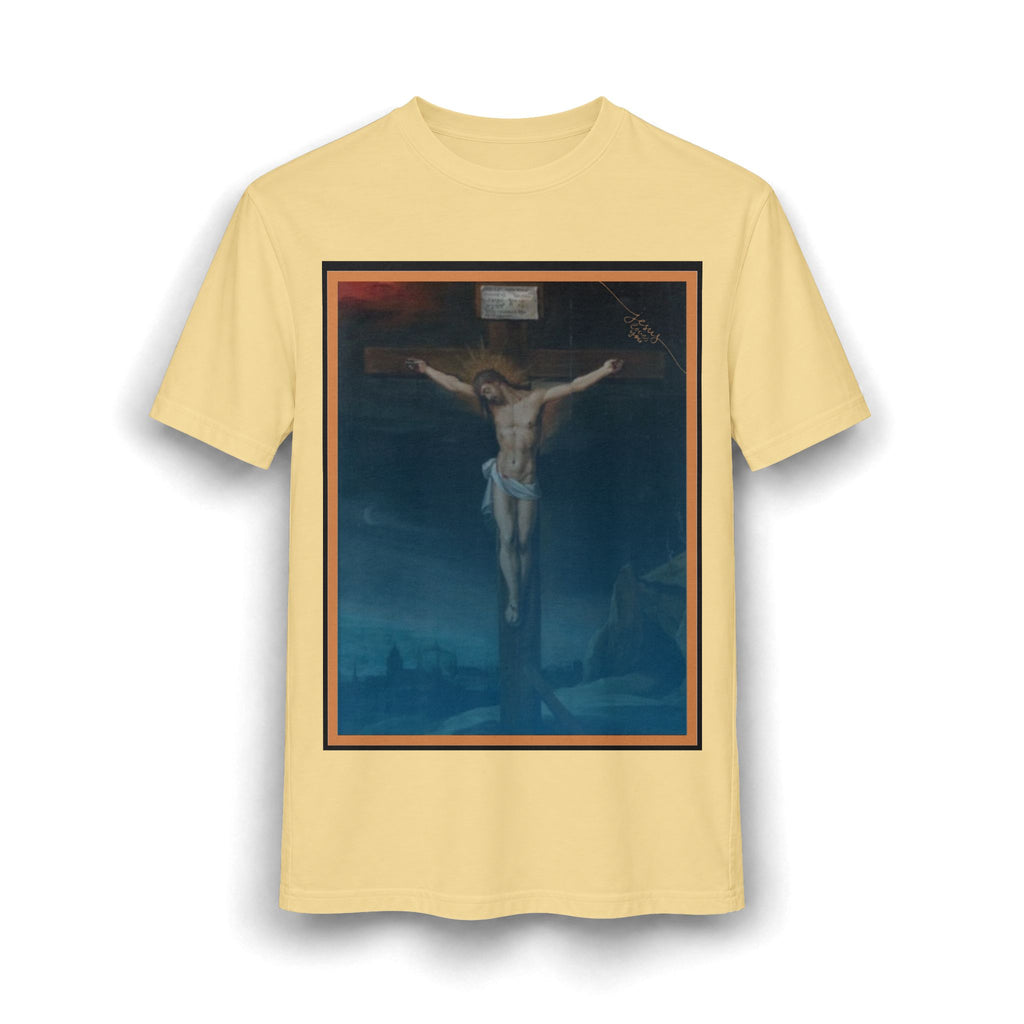Jesus Crucifixion Art Tee — Vintage Religious (front and back)