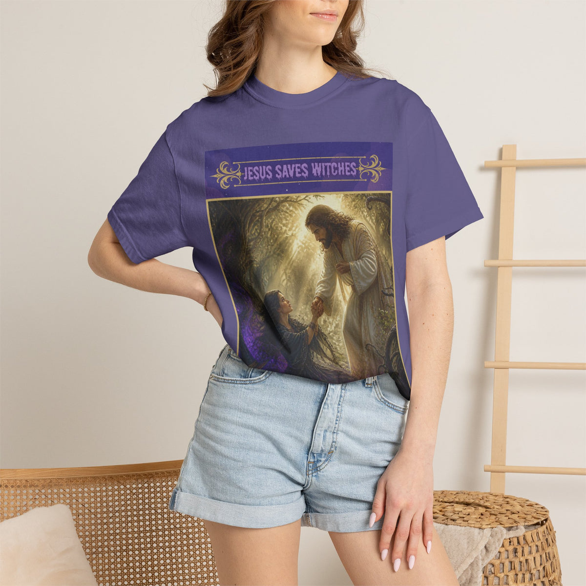 Jesus Saves Witches-Front and back T-shirt