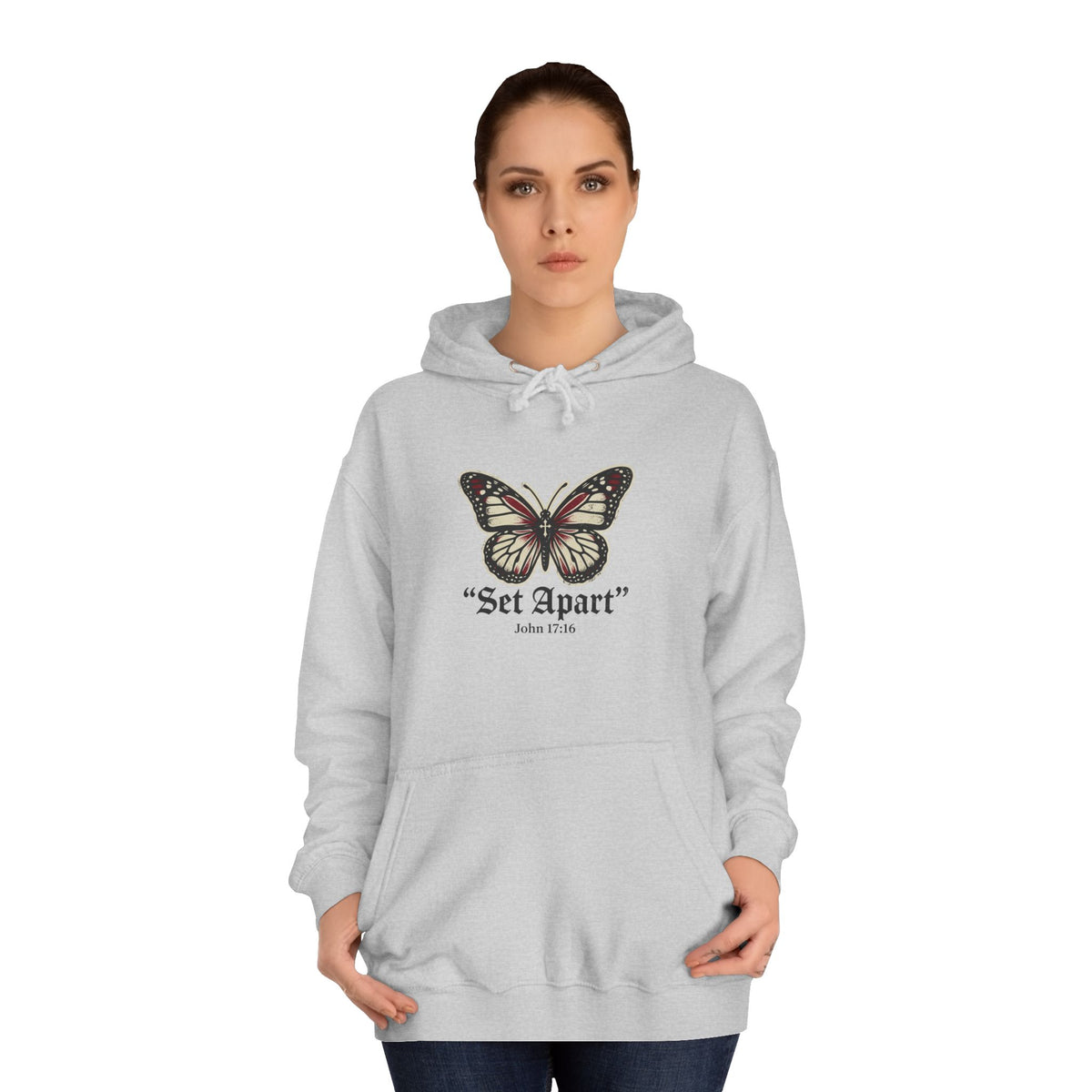 Butterfly 'Set Apart' Hoodie – Inspirational Graphic College Hoodie