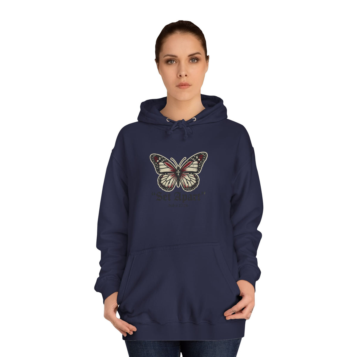 Butterfly 'Set Apart' Hoodie – Inspirational Graphic College Hoodie