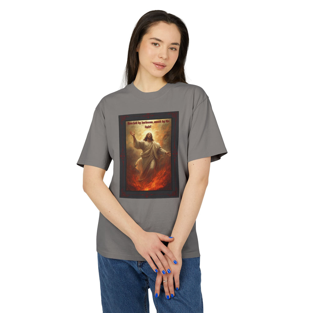 Set Apart Collection- “Touched My Darkness • Saved by Light” -Unisex Heavy Faded Tee