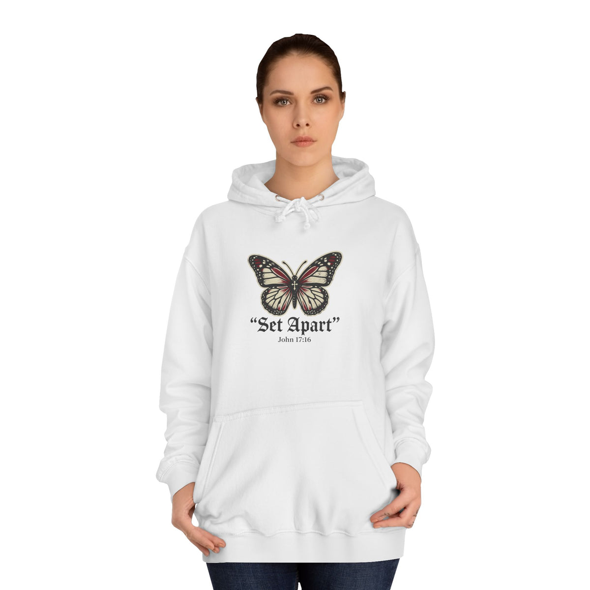 Butterfly 'Set Apart' Hoodie – Inspirational Graphic College Hoodie