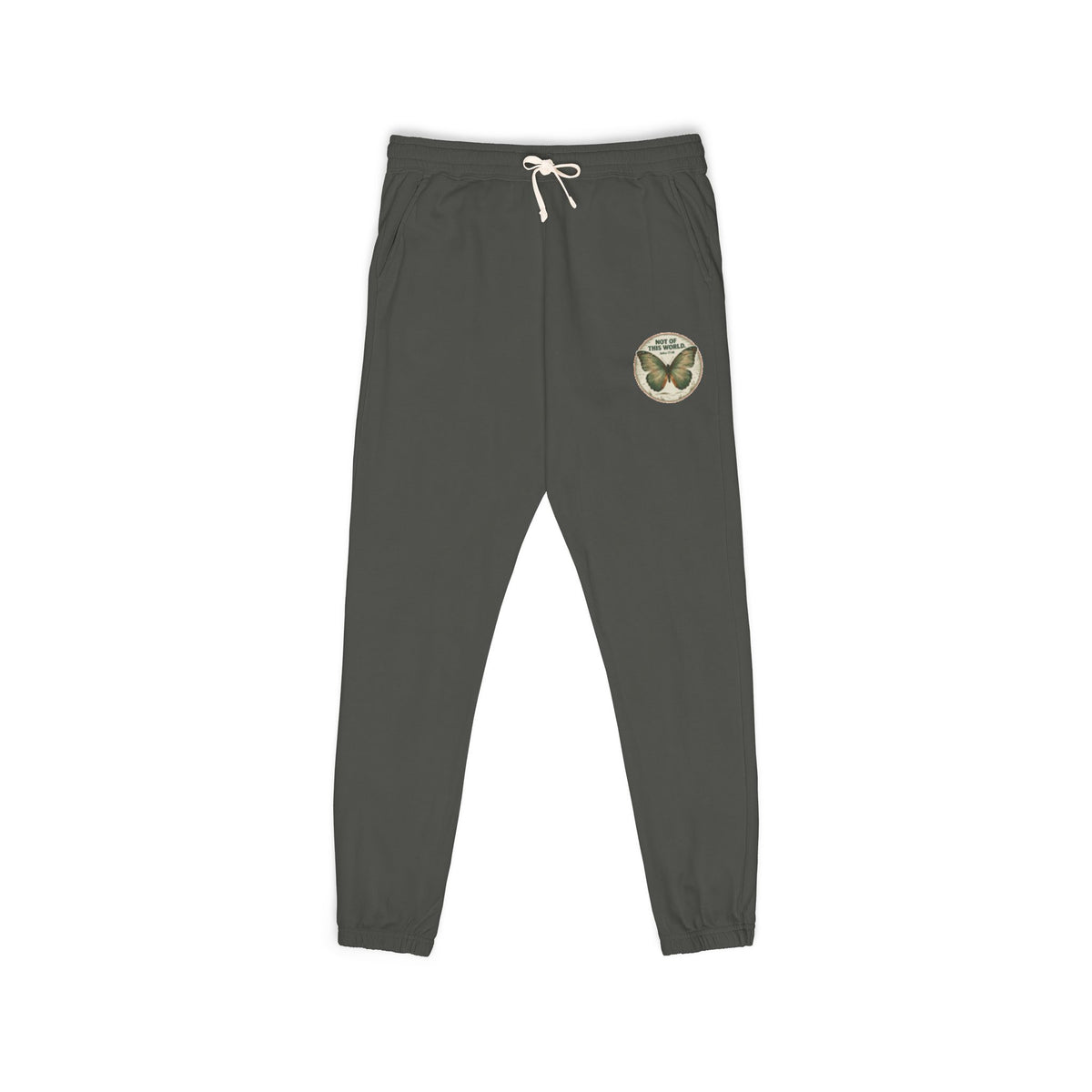 Set Apart Butterfly Emblem (John 17:16)-Dyed Fleece Sweatpants