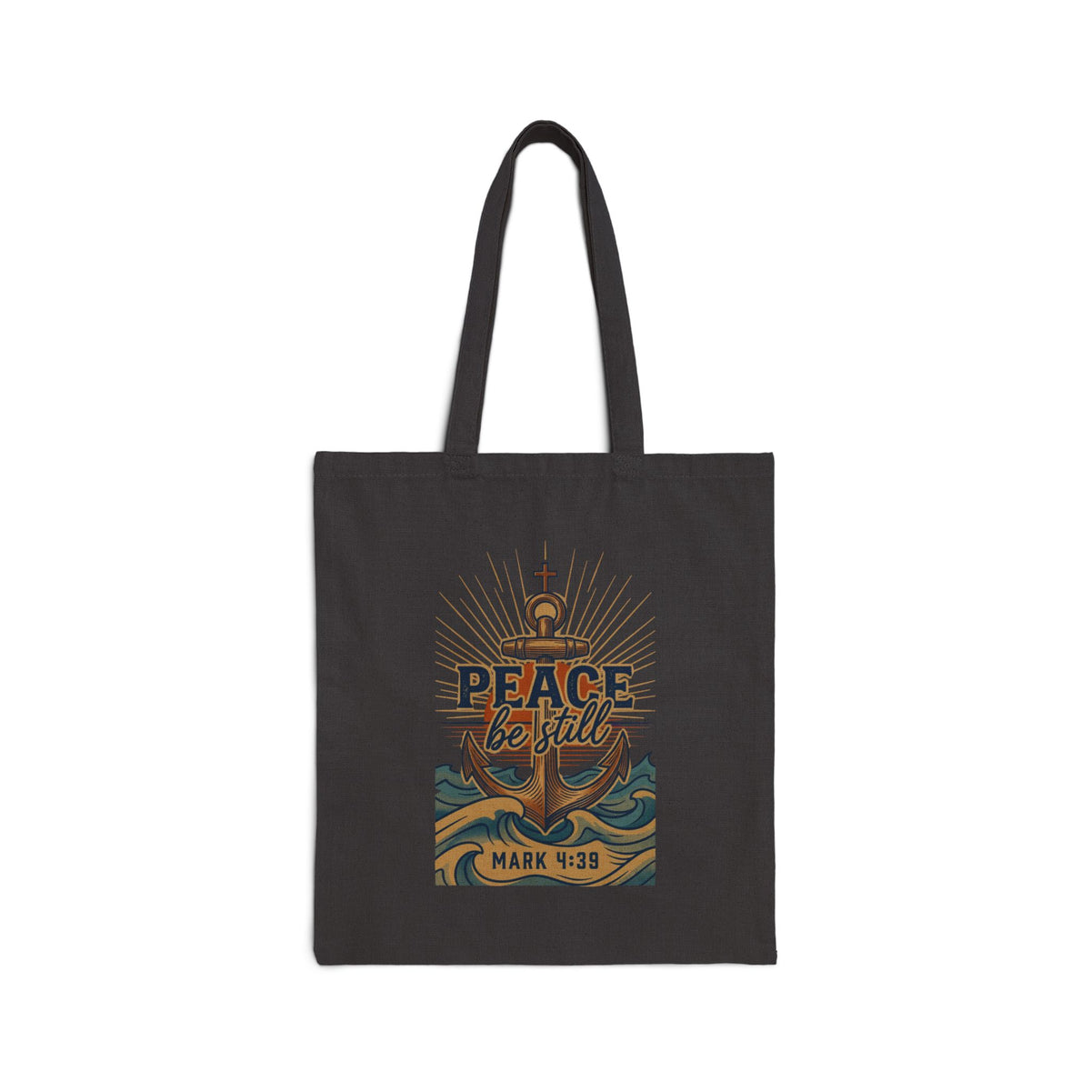 Peace Be Still Tote | Christian Scripture Tote, Mark 4:39 Nautical Anchor Design