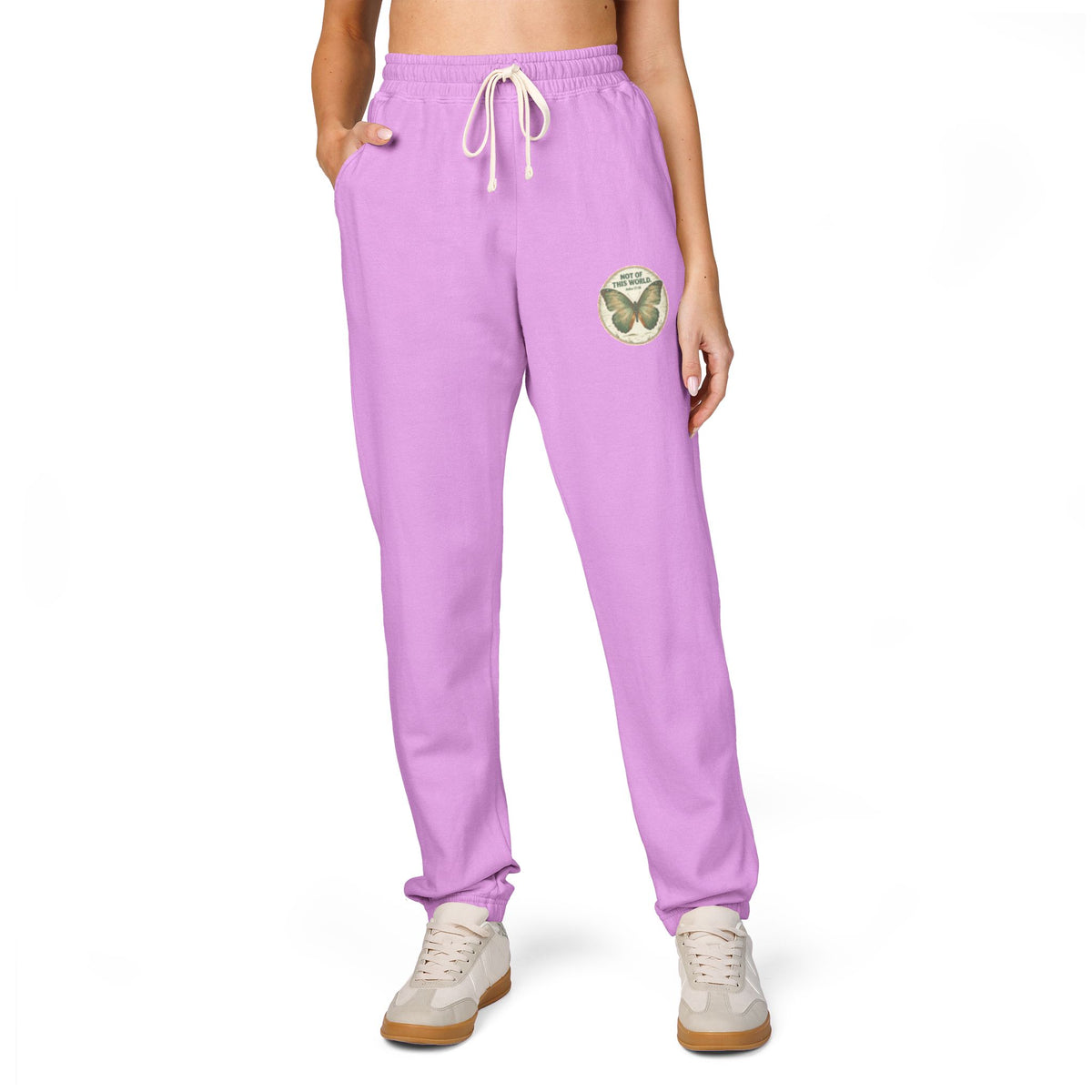 Set Apart Butterfly Emblem (John 17:16)-Dyed Fleece Sweatpants