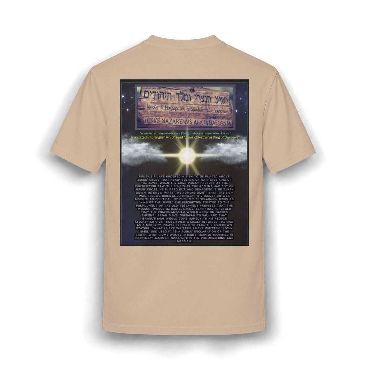 Jesus Crucifixion Art Tee — Vintage Religious (front and back)