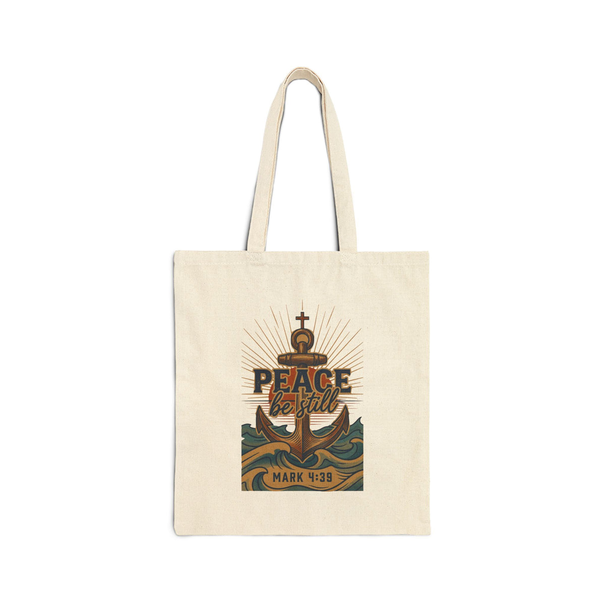 Peace Be Still Tote | Christian Scripture Tote, Mark 4:39 Nautical Anchor Design