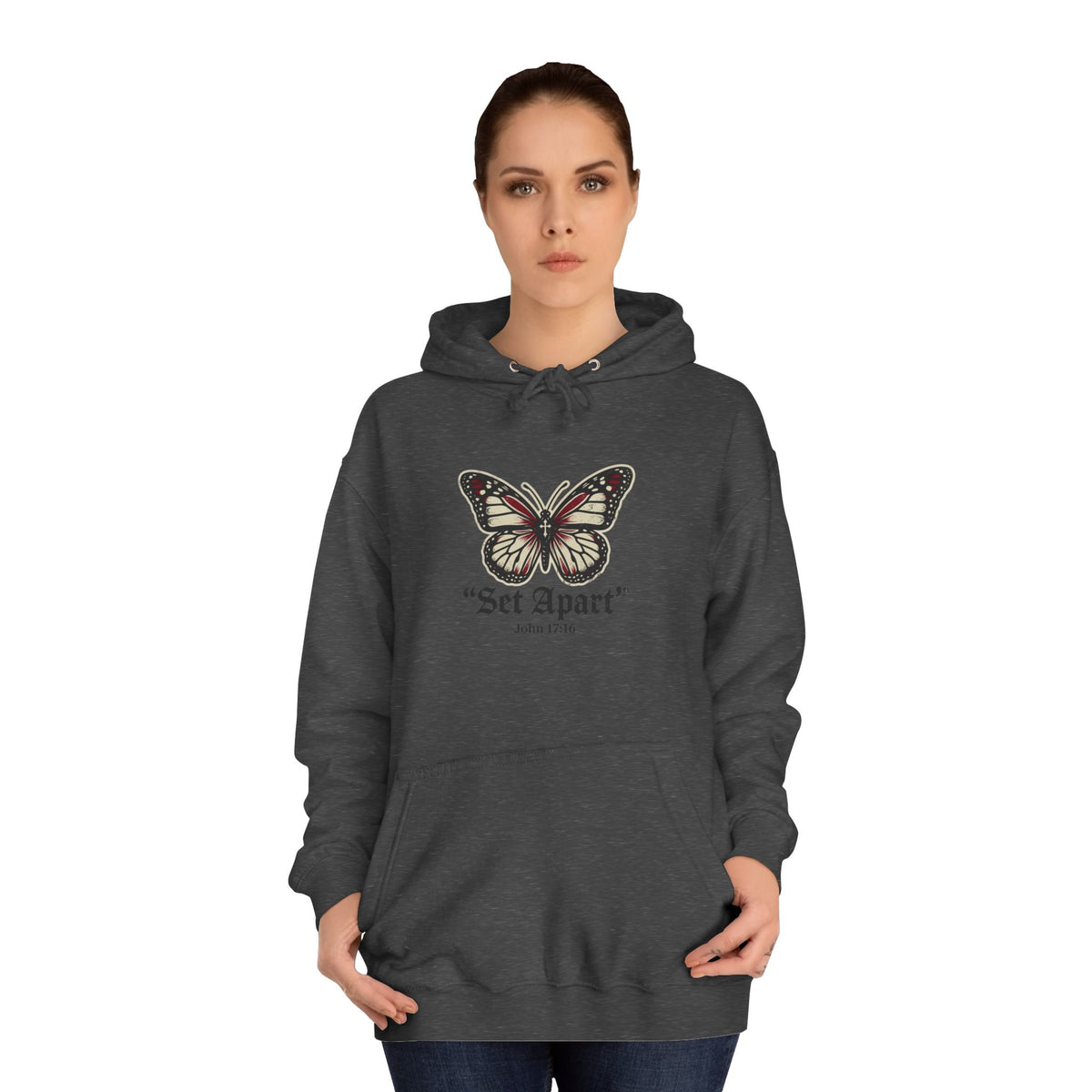 Butterfly 'Set Apart' Hoodie – Inspirational Graphic College Hoodie