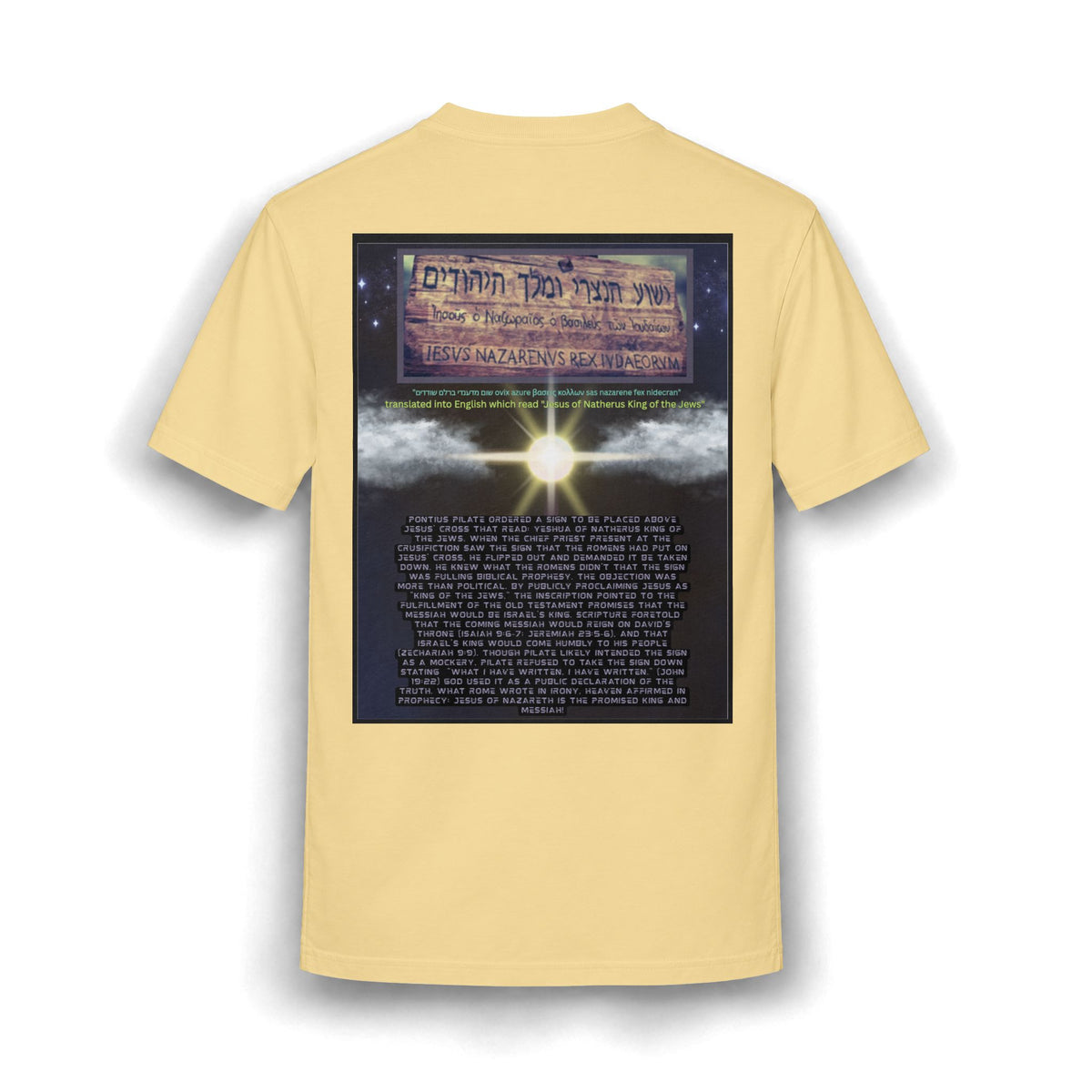 Jesus Crucifixion Art Tee — Vintage Religious (front and back)