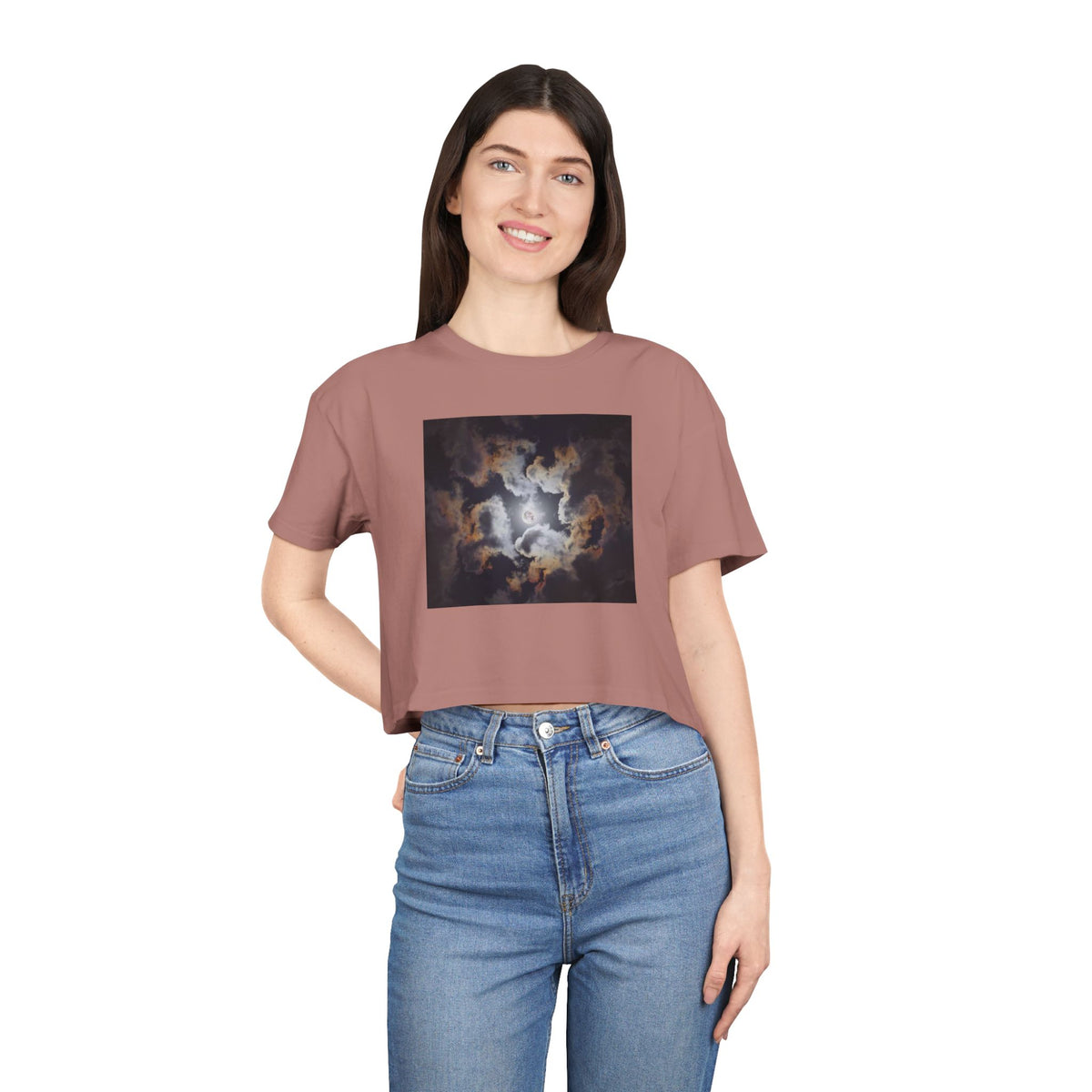 Psalm 19:1: "The Heavens Declare" — Polaroid Sky Women's Crop Tee