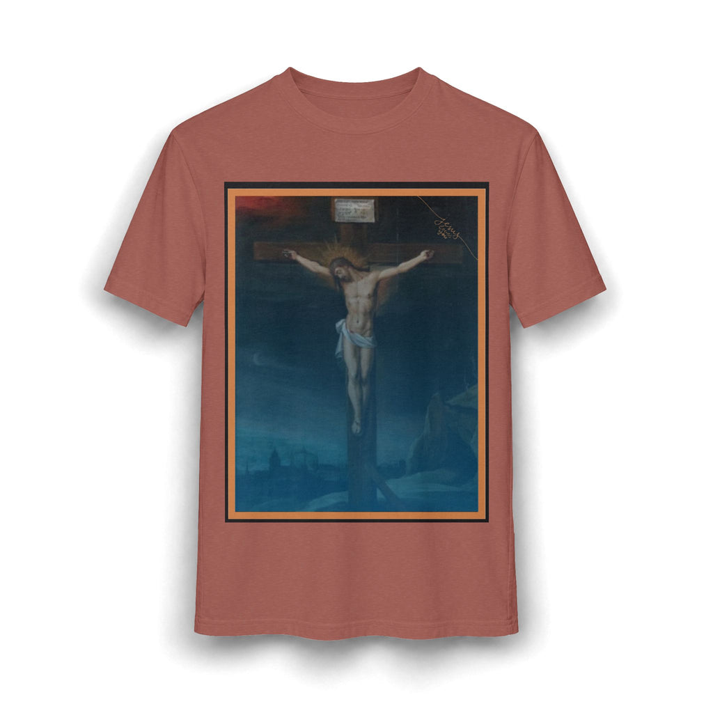 Jesus Crucifixion Art Tee — Vintage Religious (front and back)