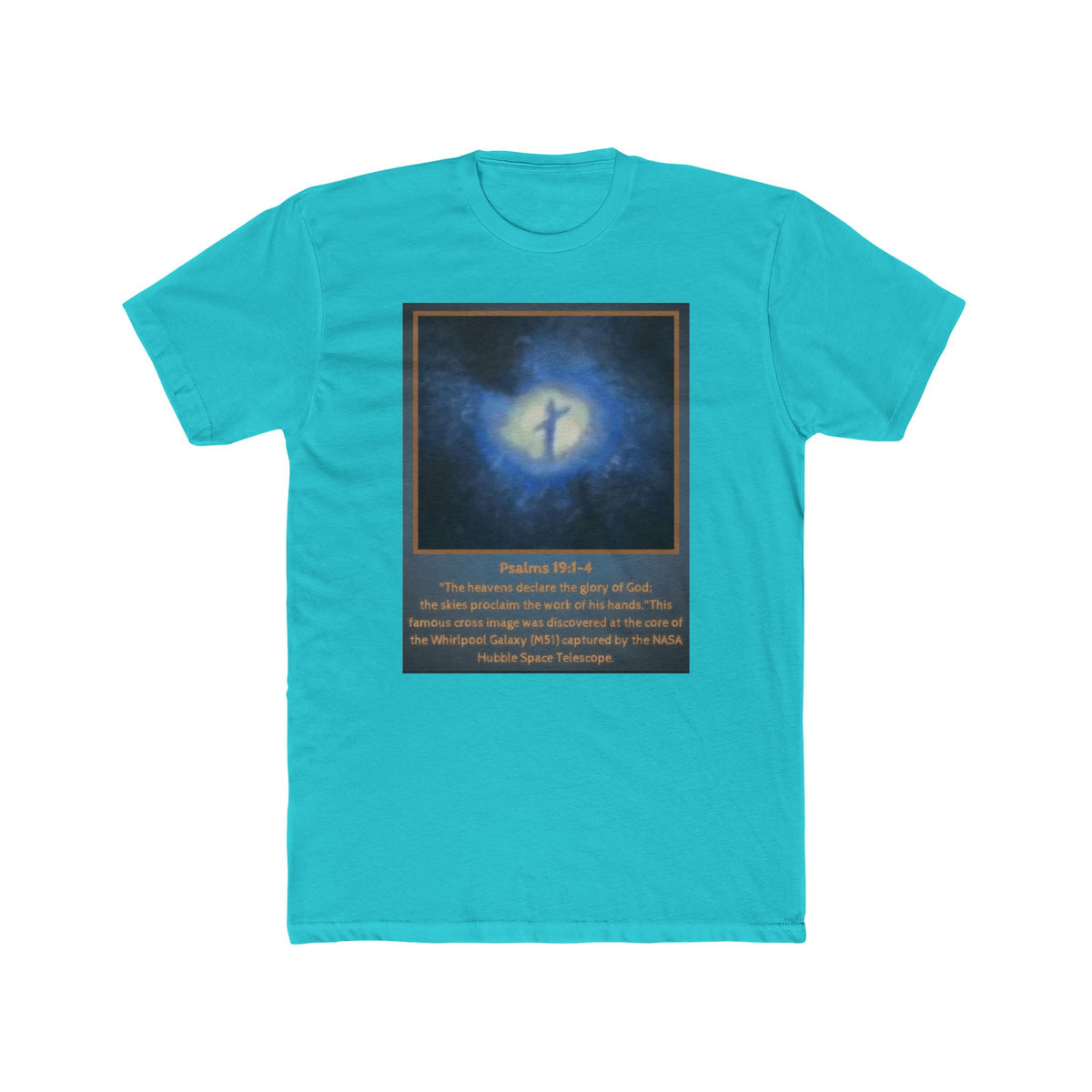 Cross in the Cosmos- Whirlpool Galaxy Unisex Cotton Crew Tee
