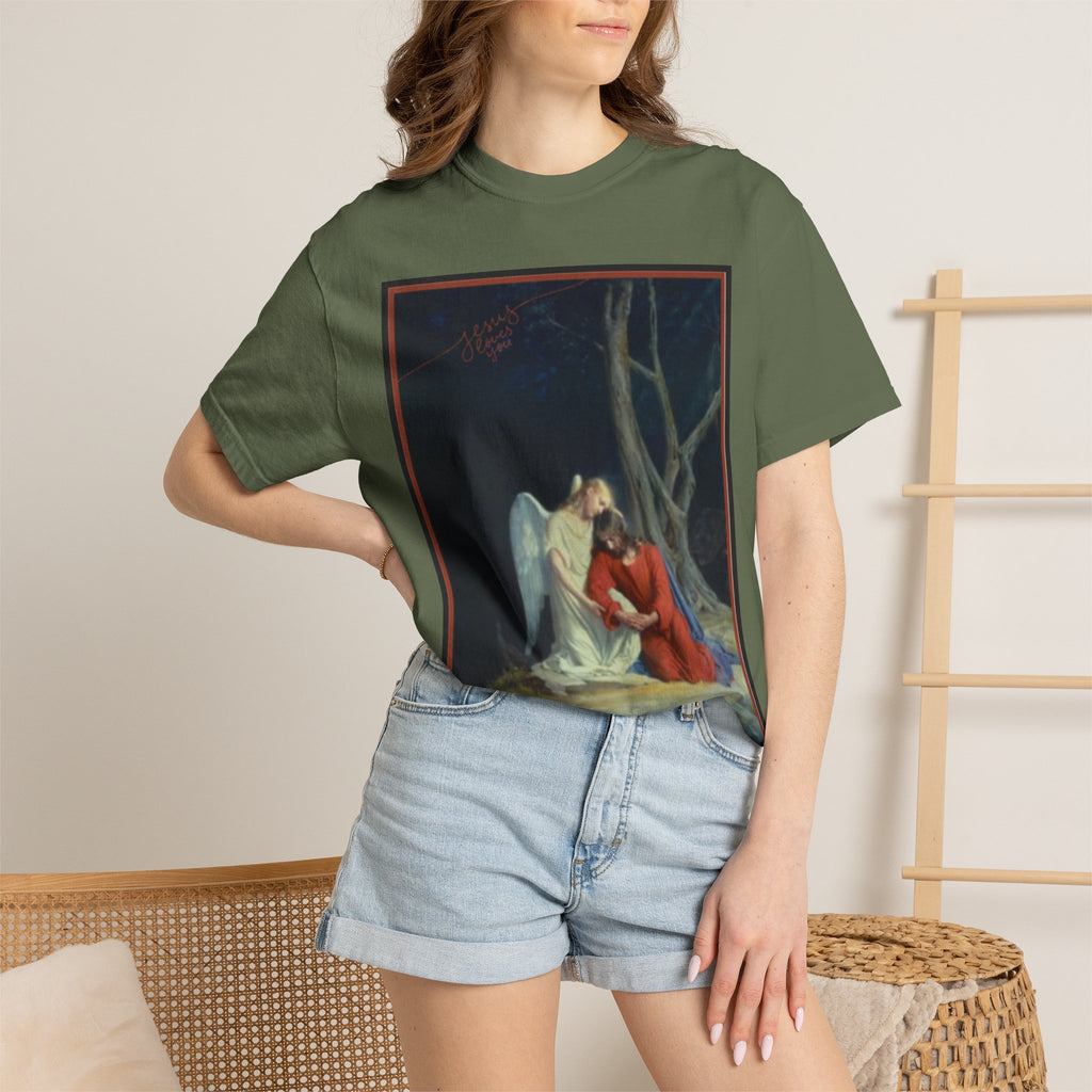The one who comforts us in our afflictions — Women's Vintage Gothic Illustration Tee