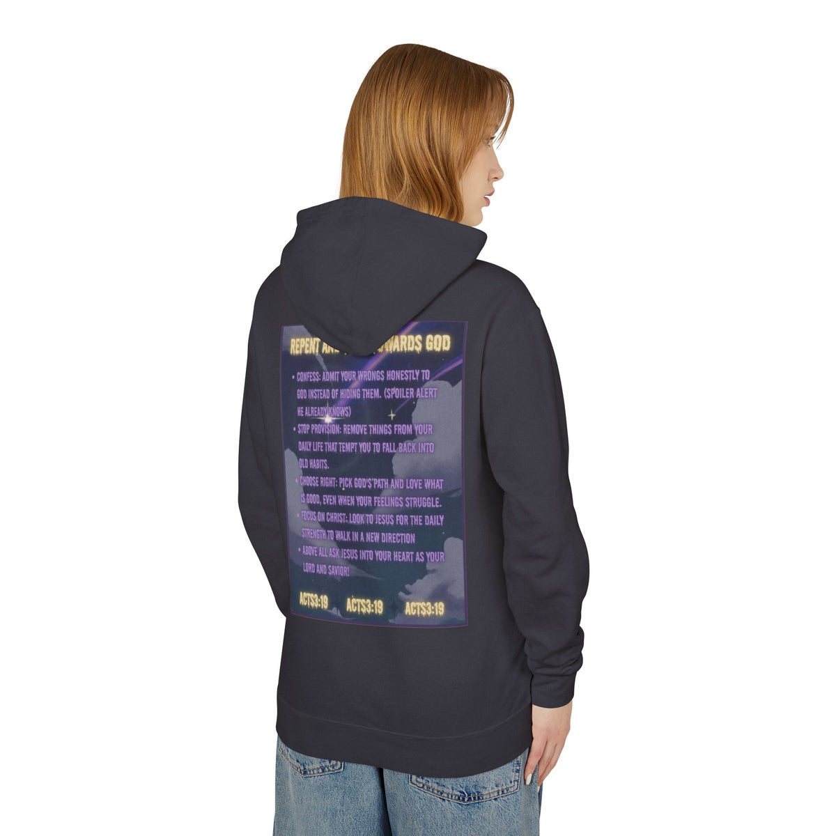 "Jesus Saves Witches" Lightweight Hooded Sweatshirt