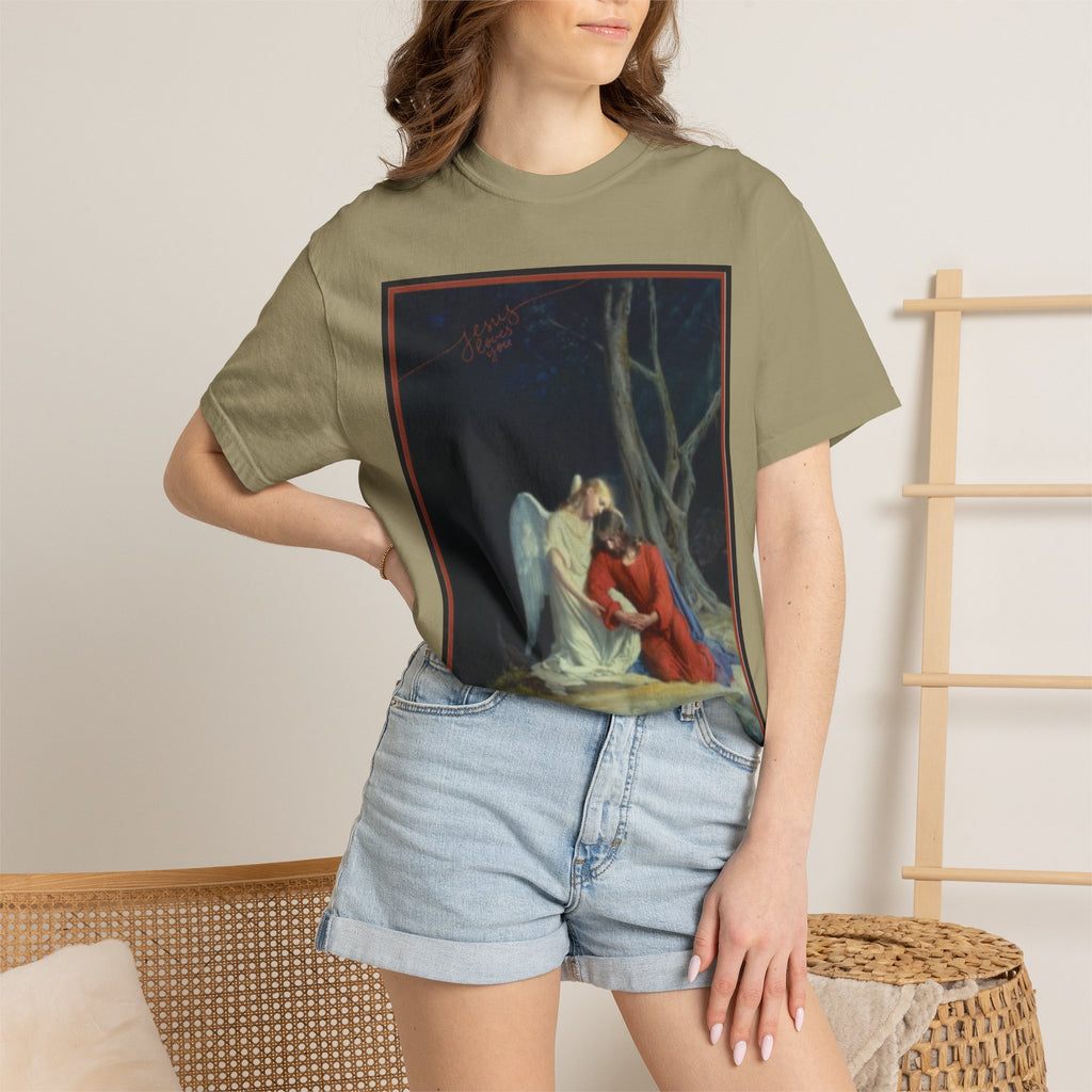 The one who comforts us in our afflictions — Women's Vintage Gothic Illustration Tee