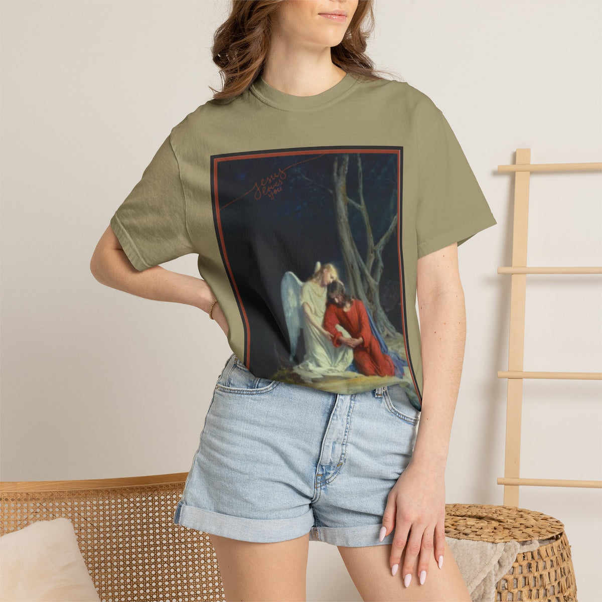 The one who comforts us in our afflictions — Women's Vintage Gothic Illustration Tee