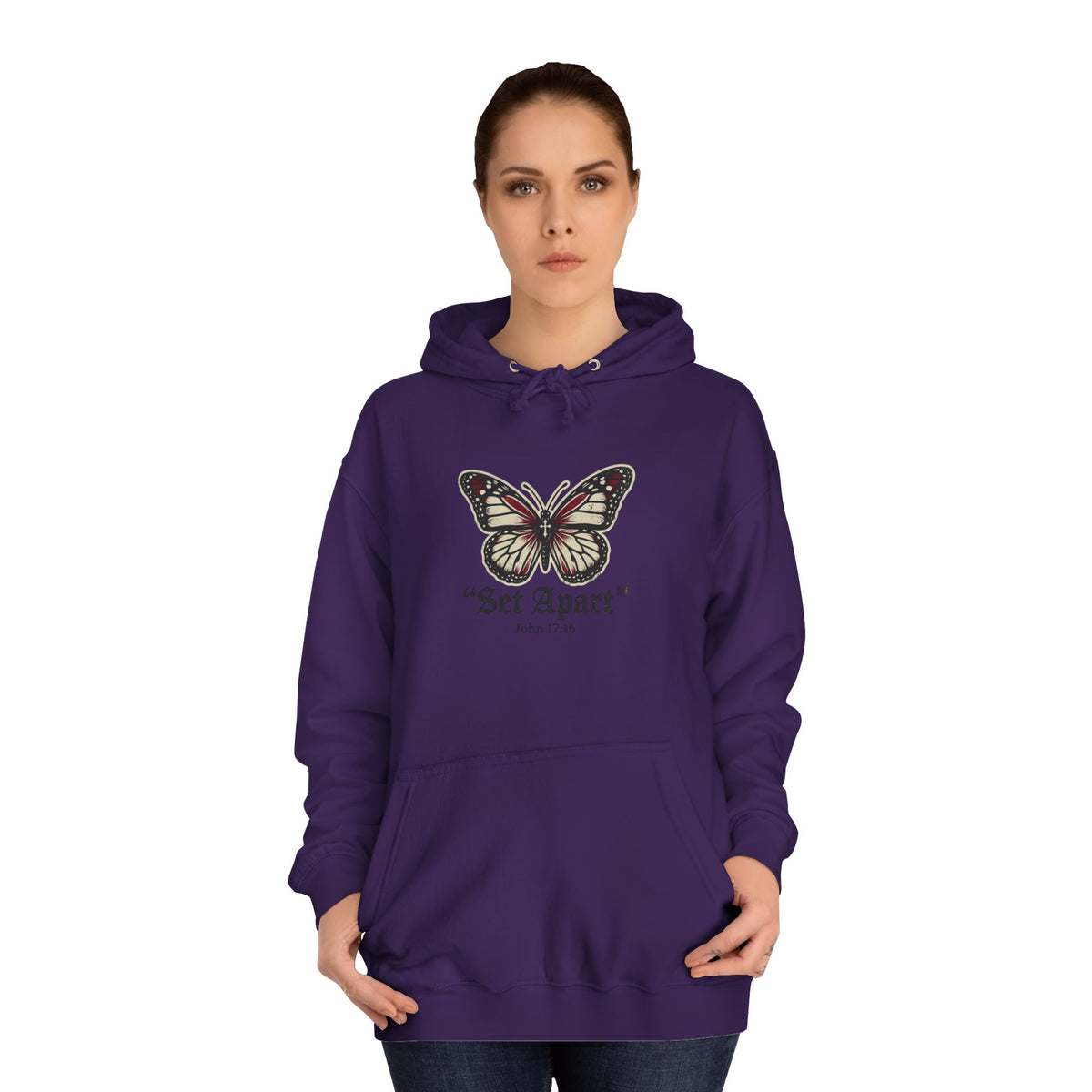 Butterfly 'Set Apart' Hoodie – Inspirational Graphic College Hoodie