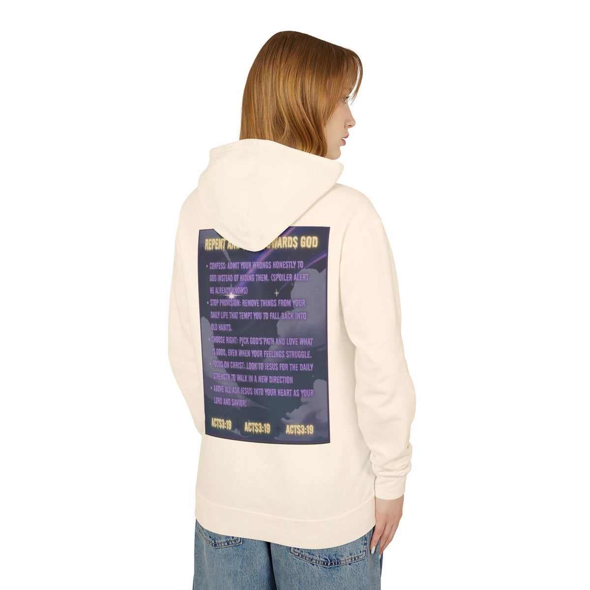 "Jesus Saves Witches" Lightweight Hooded Sweatshirt