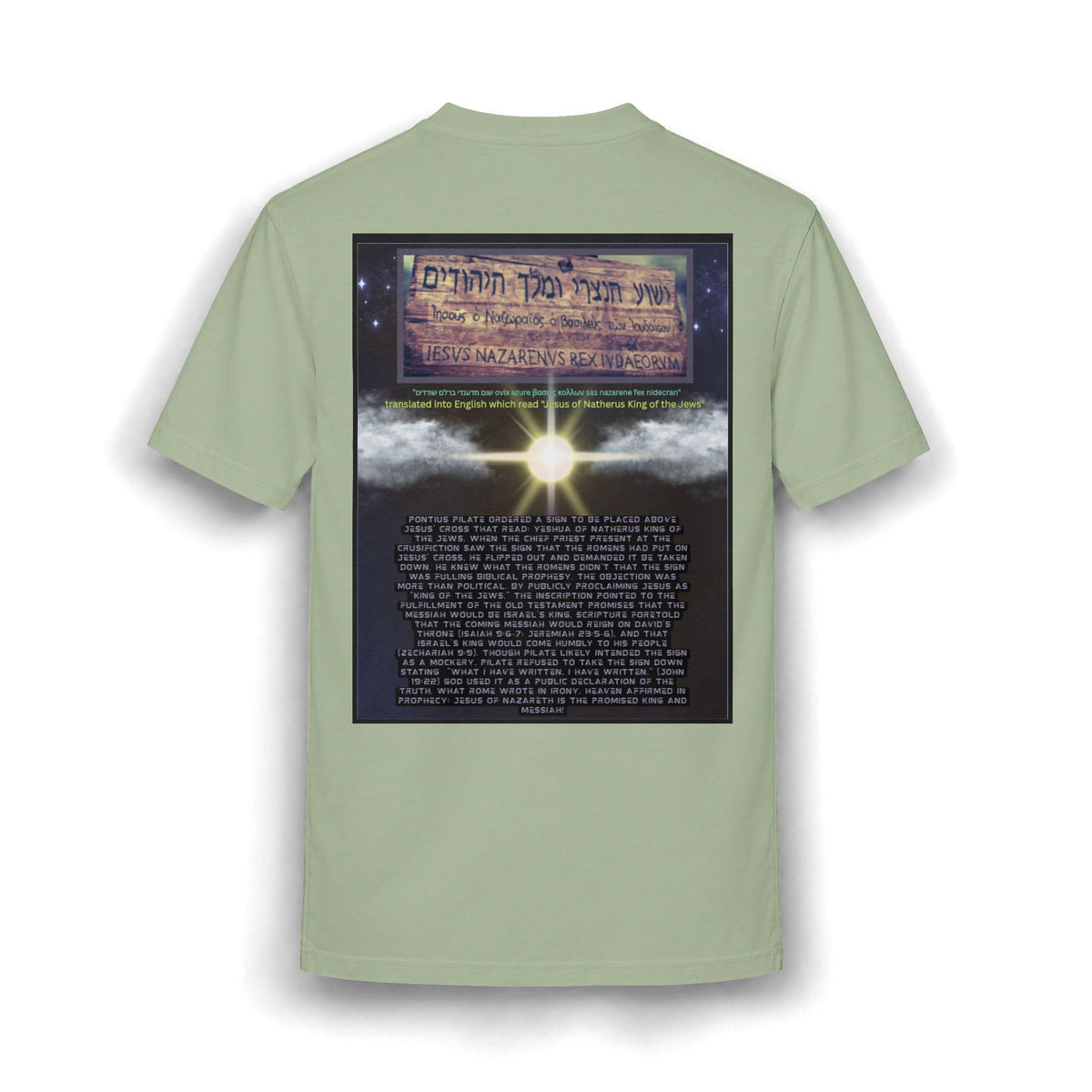 Jesus Crucifixion Art Tee — Vintage Religious (front and back)