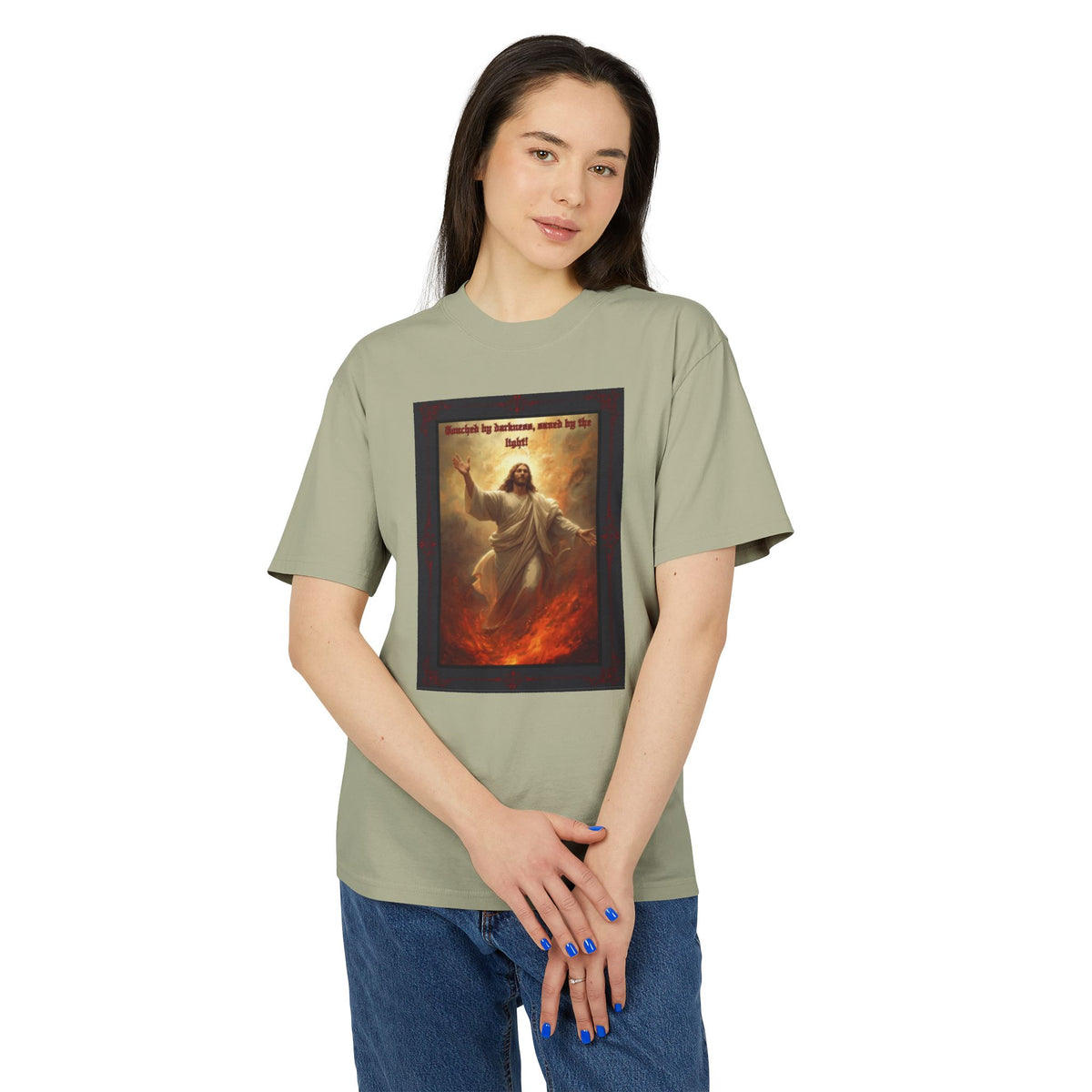 Set Apart Collection- “Touched My Darkness • Saved by Light” -Unisex Heavy Faded Tee