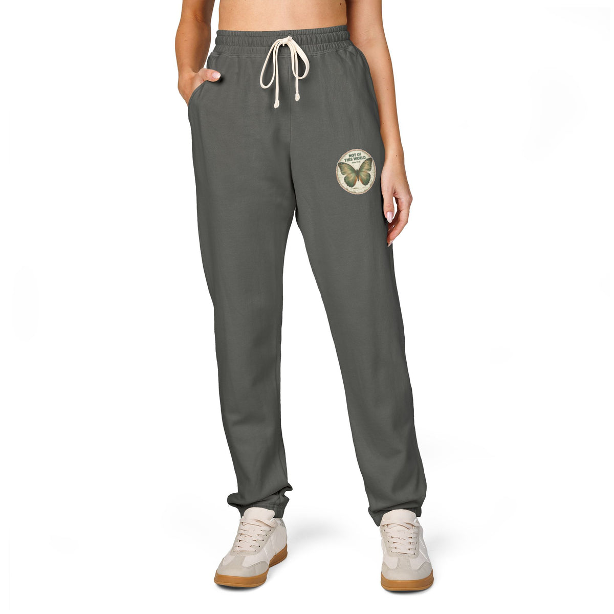 Set Apart Butterfly Emblem (John 17:16)-Dyed Fleece Sweatpants