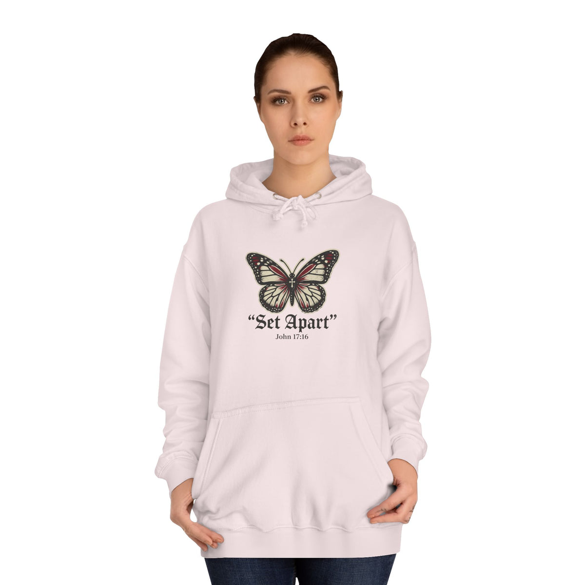 Butterfly 'Set Apart' Hoodie – Inspirational Graphic College Hoodie