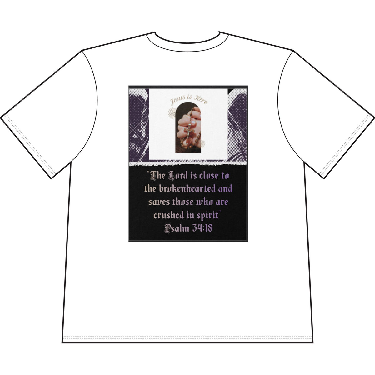 God Is Near to the Brokenhearted T-Shirt – Psalm 34:18 Original Emo Tee