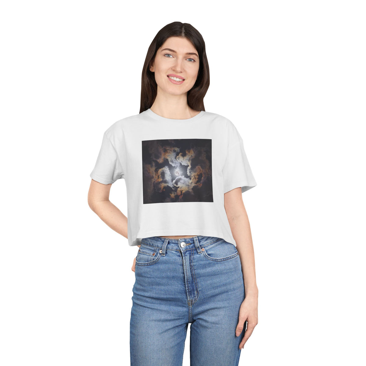 Psalm 19:1: "The Heavens Declare" — Polaroid Sky Women's Crop Tee
