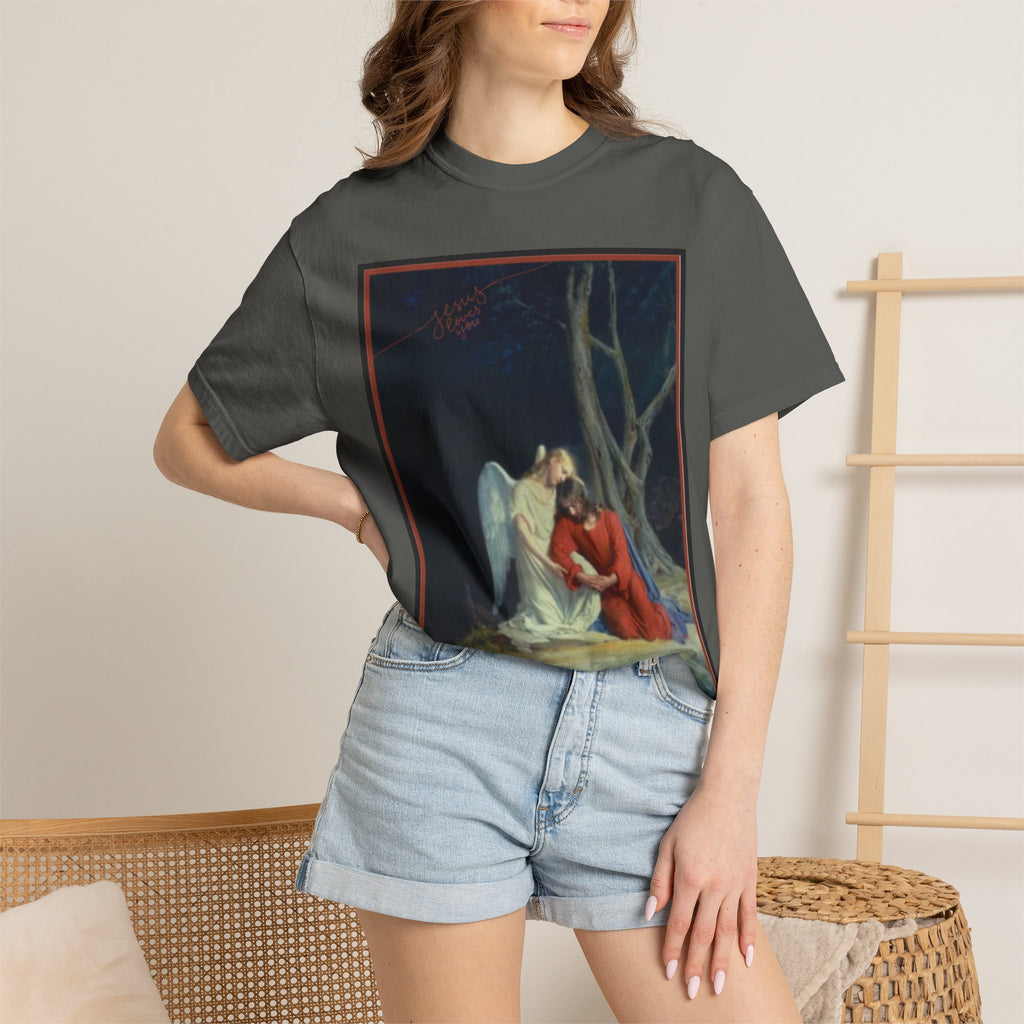 The one who comforts us in our afflictions — Women's Vintage Gothic Illustration Tee