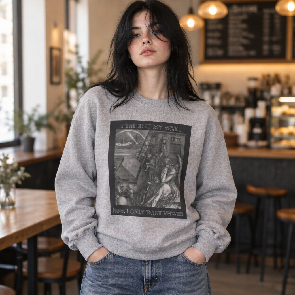 "I Tried It My Way... Now I Only Want YHWH" Graphic Crewneck Sweatshirt