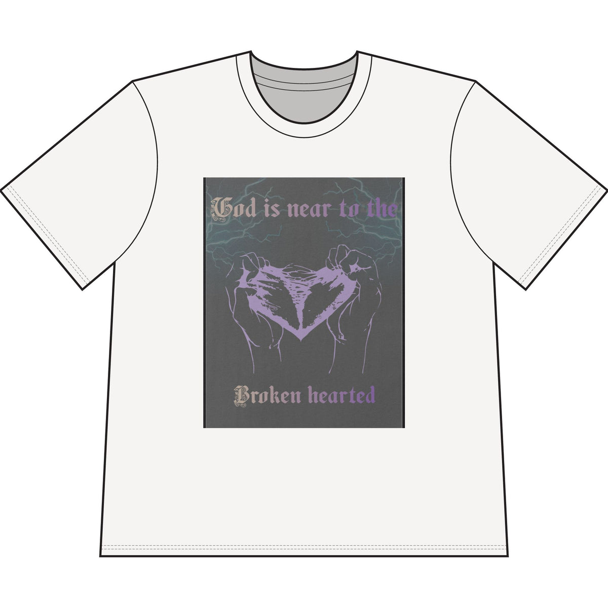 God Is Near to the Brokenhearted T-Shirt – Psalm 34:18 Original Emo Tee