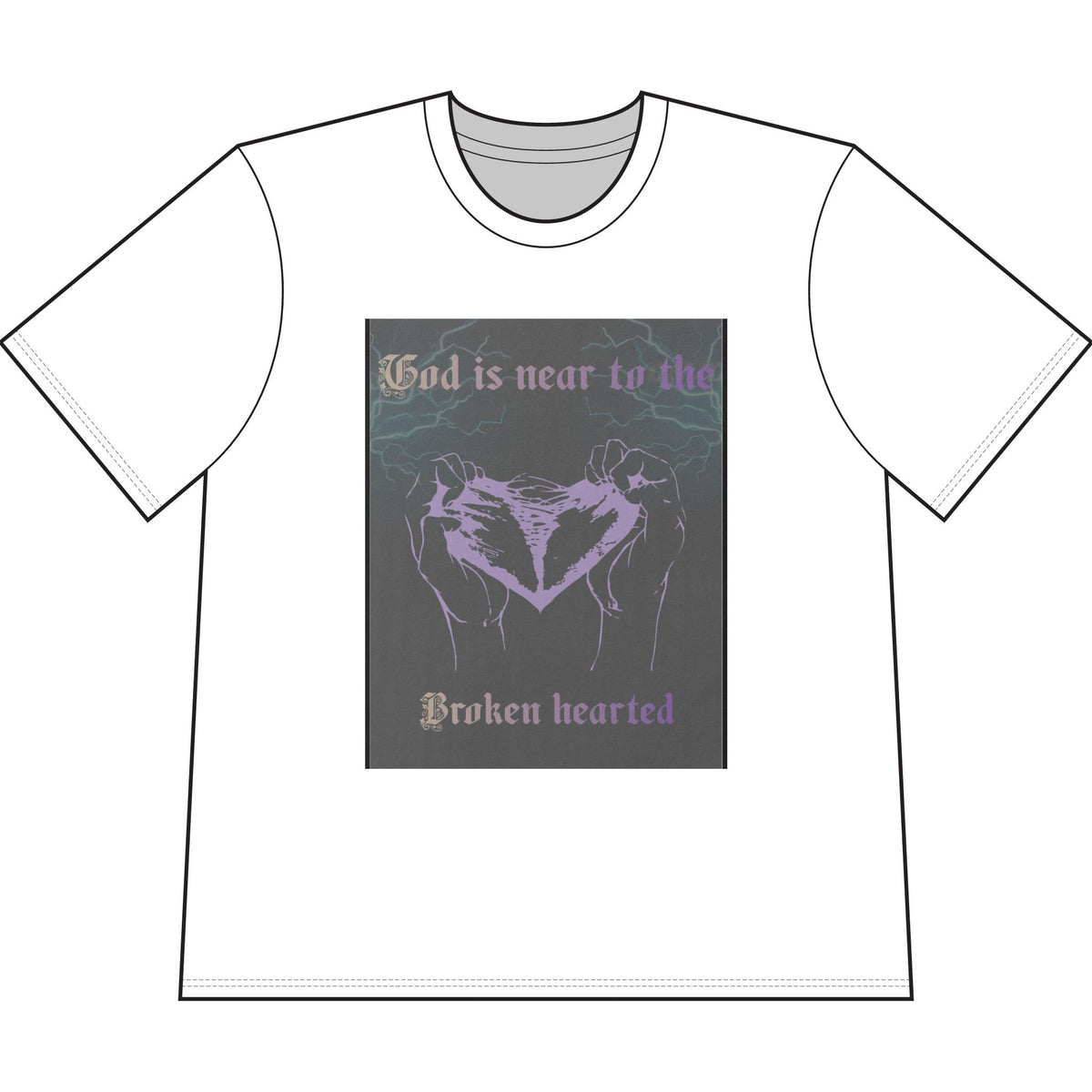 God Is Near to the Brokenhearted T-Shirt – Psalm 34:18 Original Emo Tee