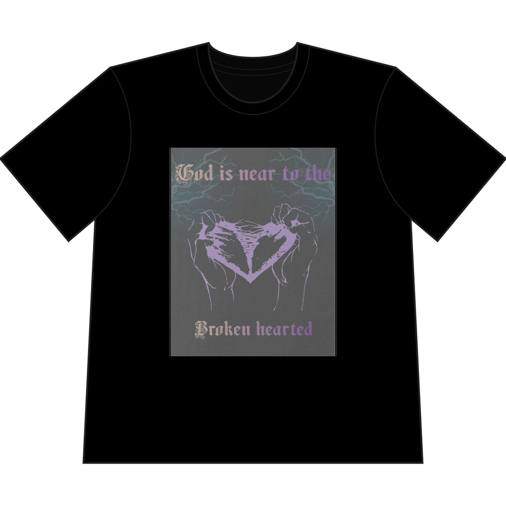 God Is Near to the Brokenhearted T-Shirt – Psalm 34:18 Original Emo Tee