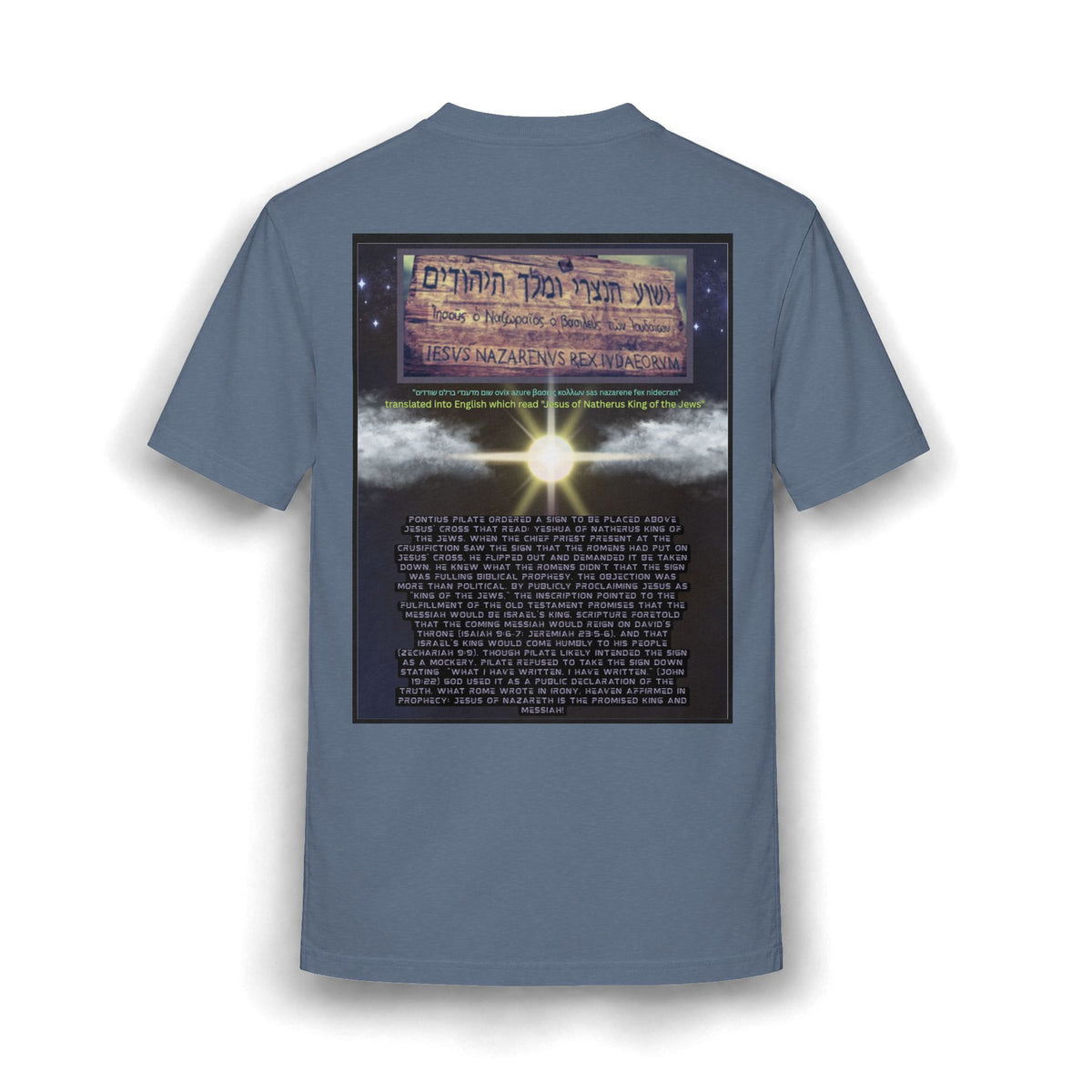 Jesus Crucifixion Art Tee — Vintage Religious (front and back)