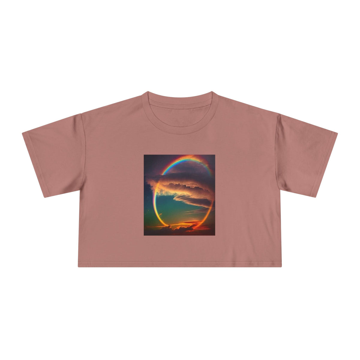 "The Promise in the Sky" Genesis 9:13 — Rainbow Polaroid Women's Crop Tee