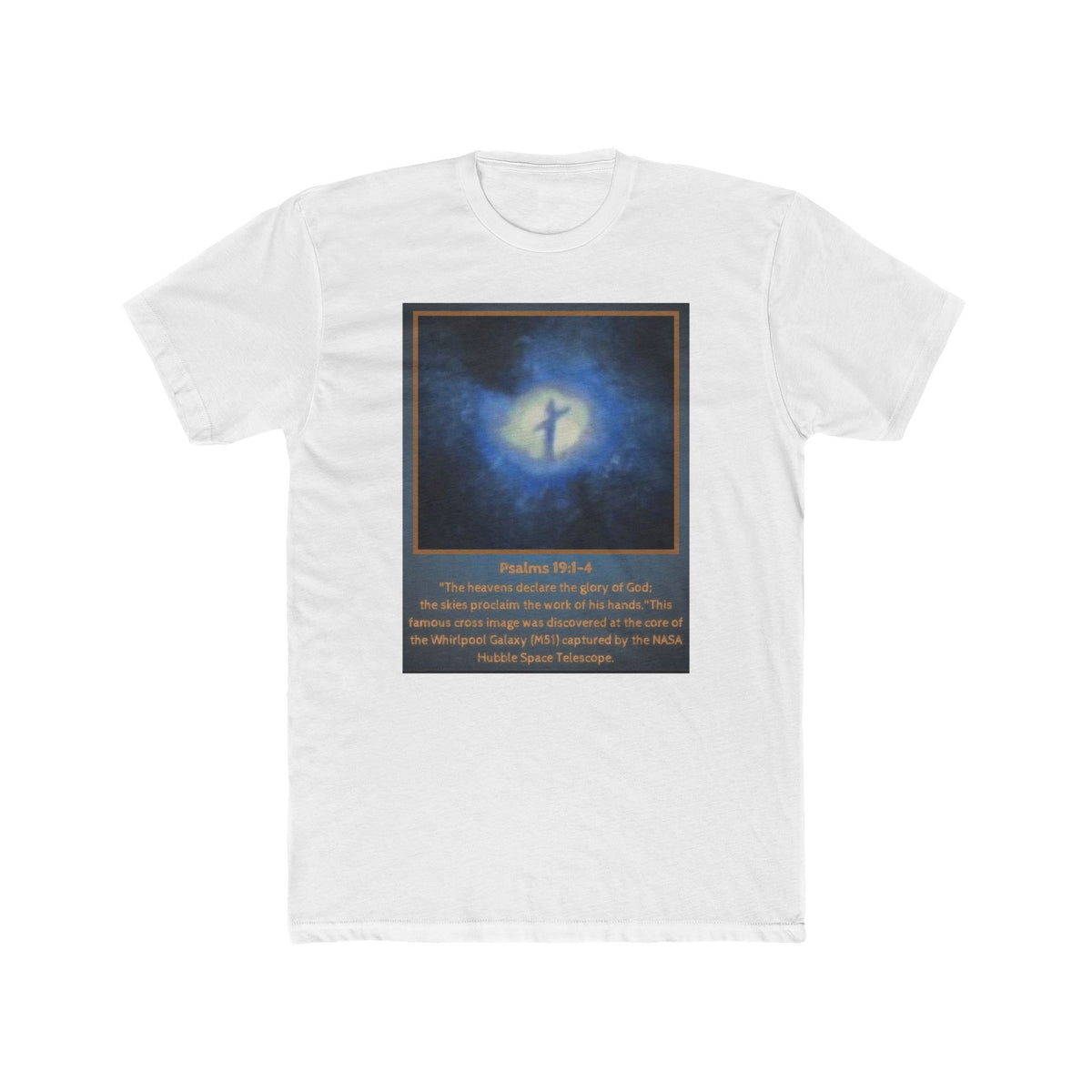Cross in the Cosmos- Whirlpool Galaxy Unisex Cotton Crew Tee