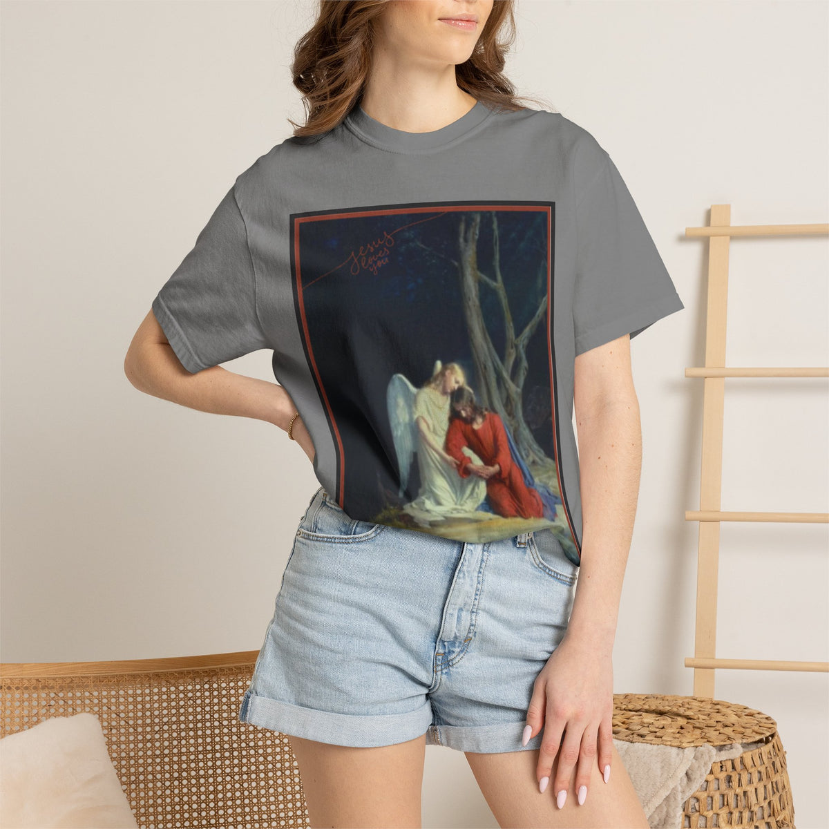 The one who comforts us in our afflictions — Women's Vintage Gothic Illustration Tee