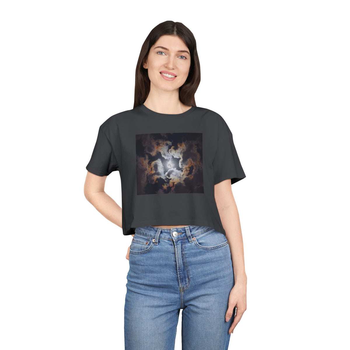 Psalm 19:1: "The Heavens Declare" — Polaroid Sky Women's Crop Tee