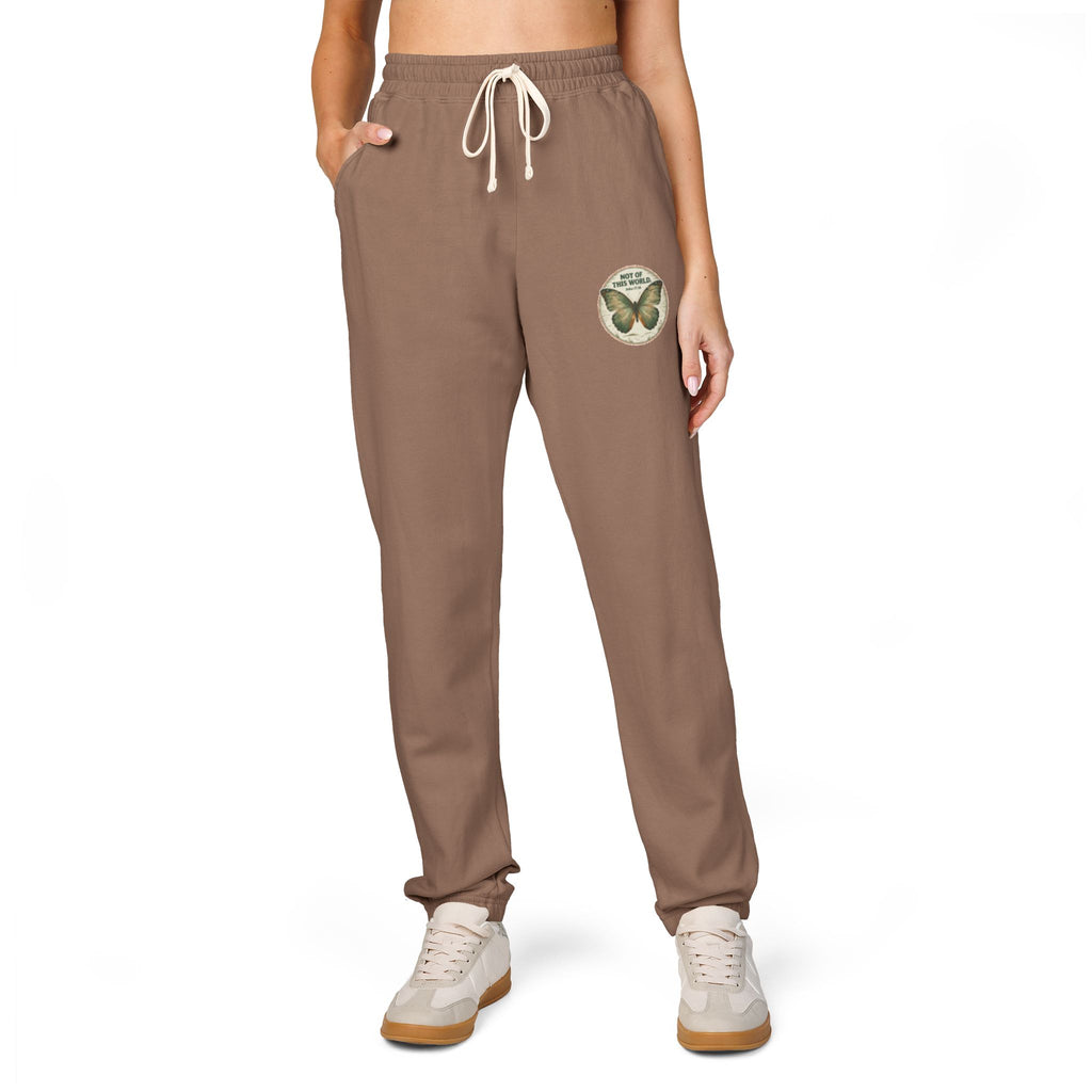 Set Apart Butterfly Emblem (John 17:16)-Dyed Fleece Sweatpants