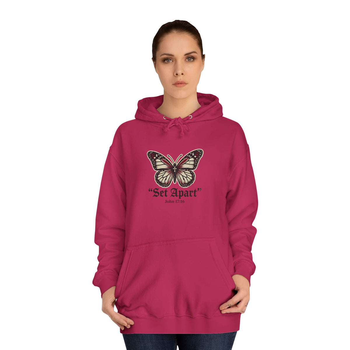 Butterfly 'Set Apart' Hoodie – Inspirational Graphic College Hoodie