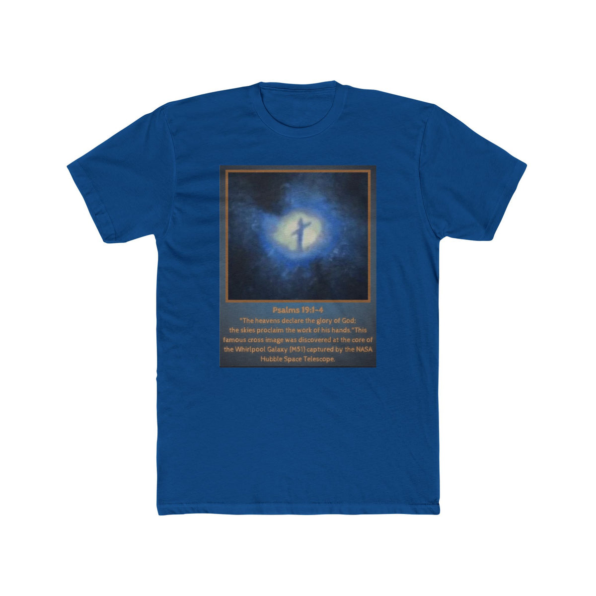 Cross in the Cosmos- Whirlpool Galaxy Unisex Cotton Crew Tee