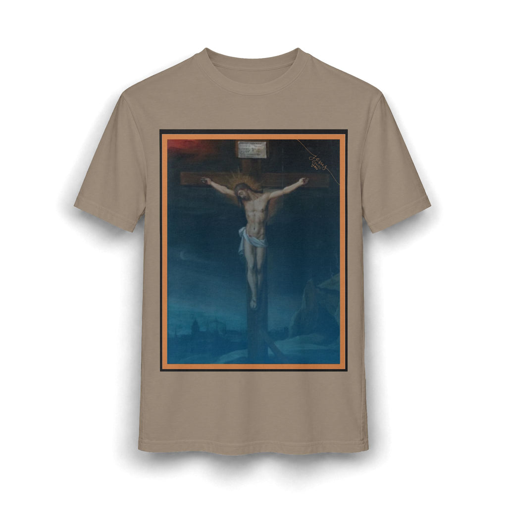Jesus Crucifixion Art Tee — Vintage Religious (front and back)