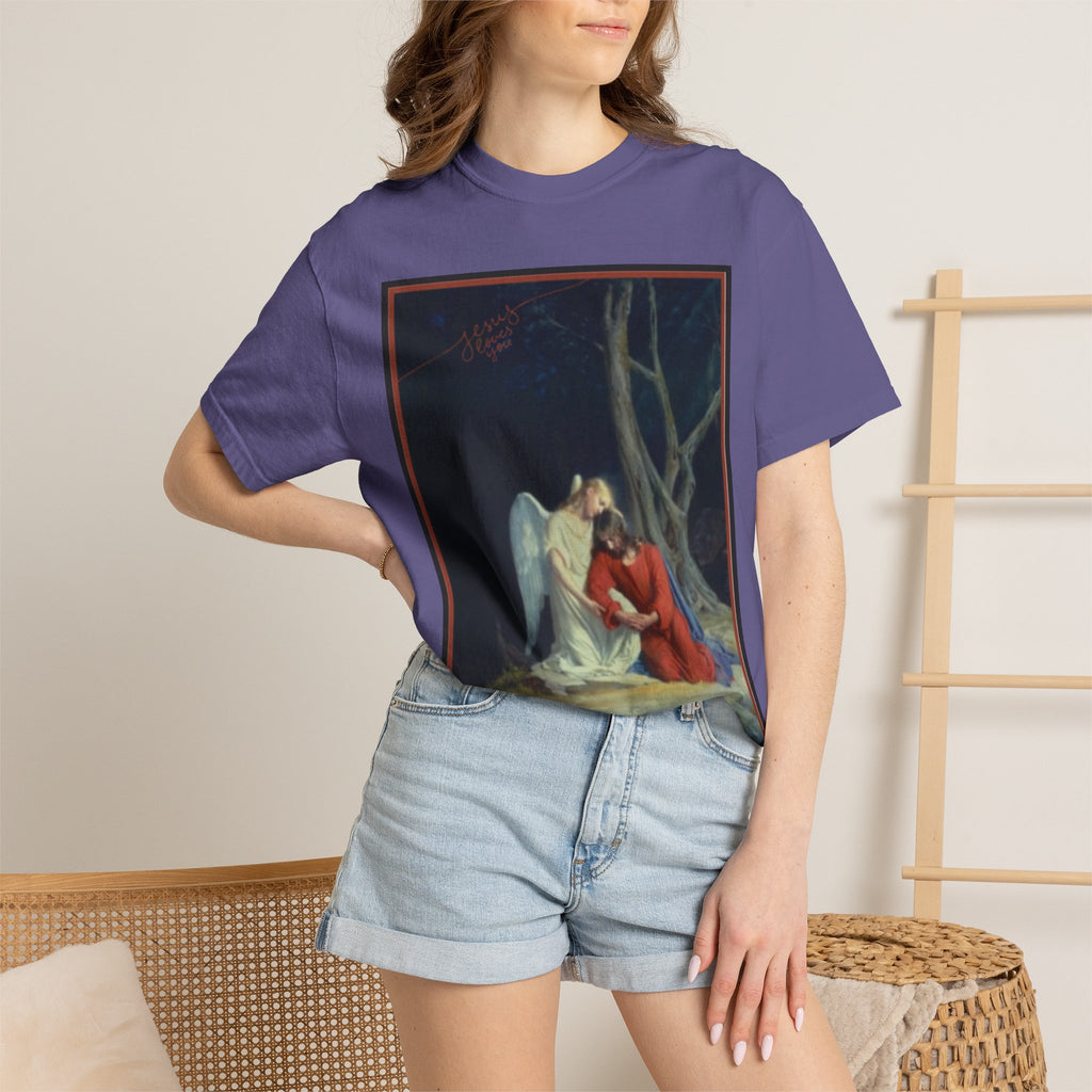 The one who comforts us in our afflictions — Women's Vintage Gothic Illustration Tee