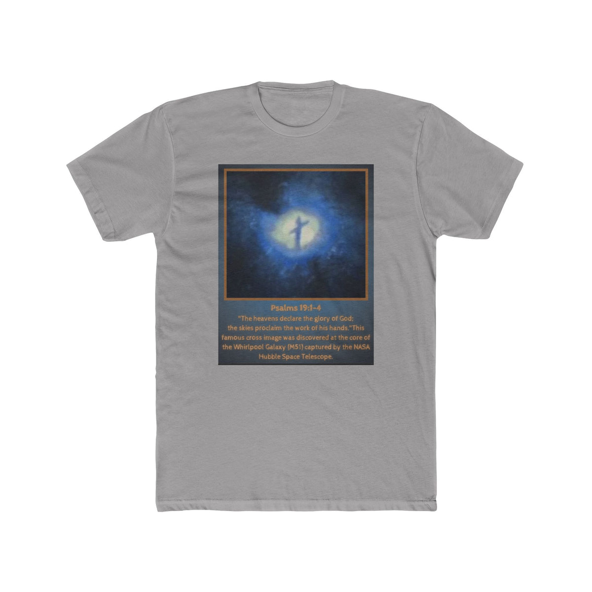 Cross in the Cosmos- Whirlpool Galaxy Unisex Cotton Crew Tee