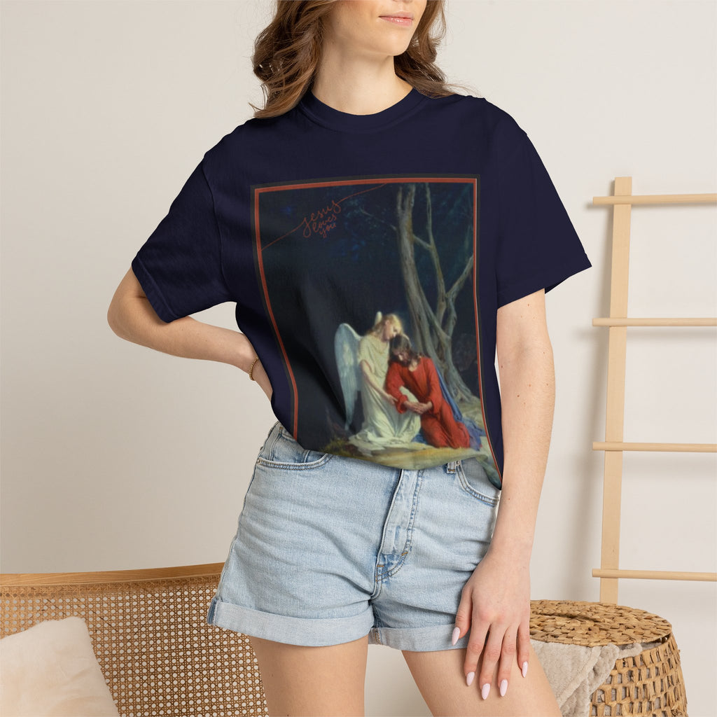 The one who comforts us in our afflictions — Women's Vintage Gothic Illustration Tee