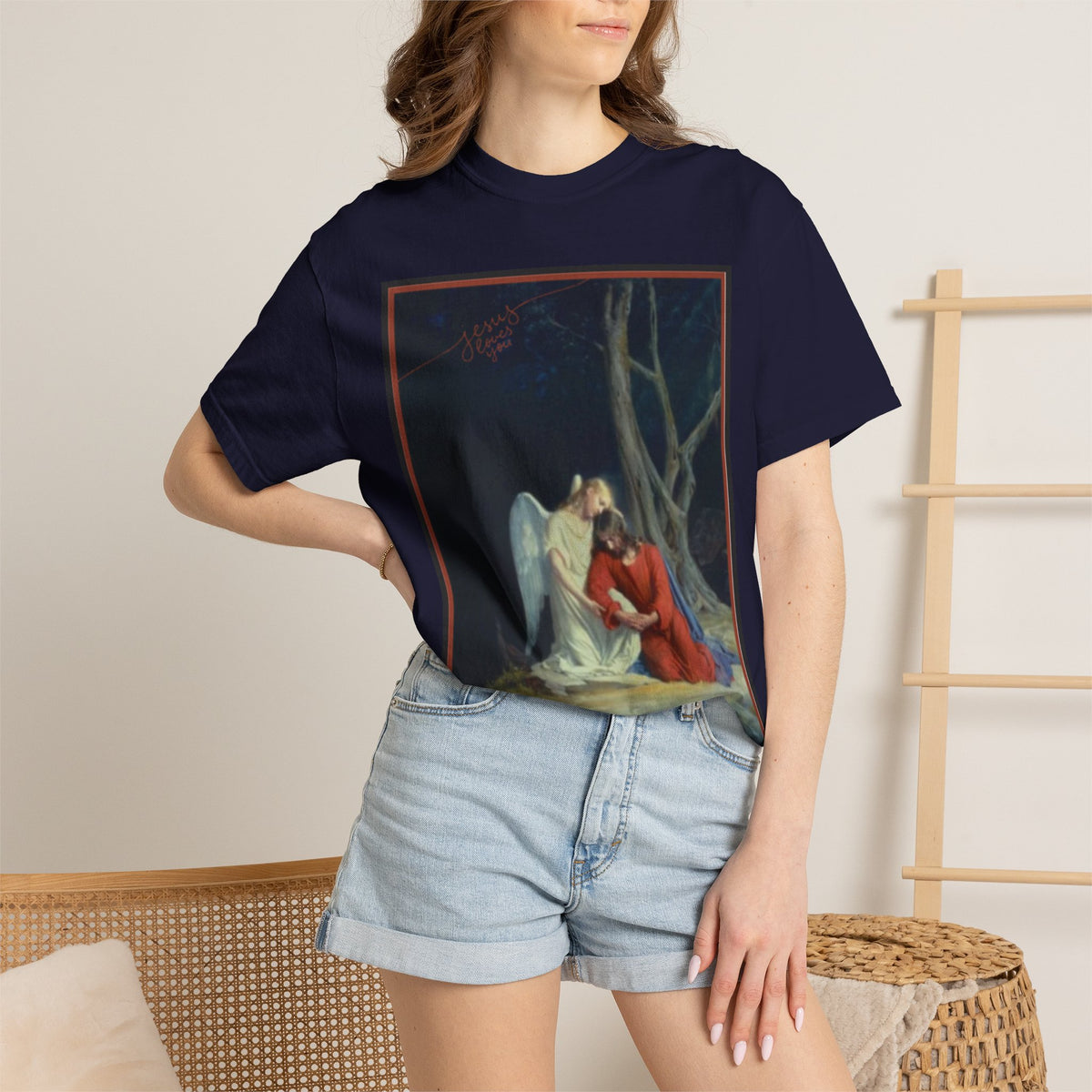 The one who comforts us in our afflictions — Women's Vintage Gothic Illustration Tee