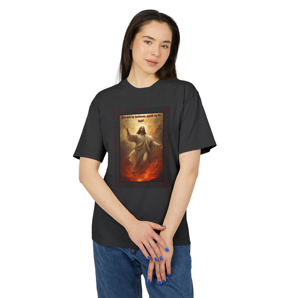 Set Apart Collection- “Touched My Darkness • Saved by Light” -Unisex Heavy Faded Tee