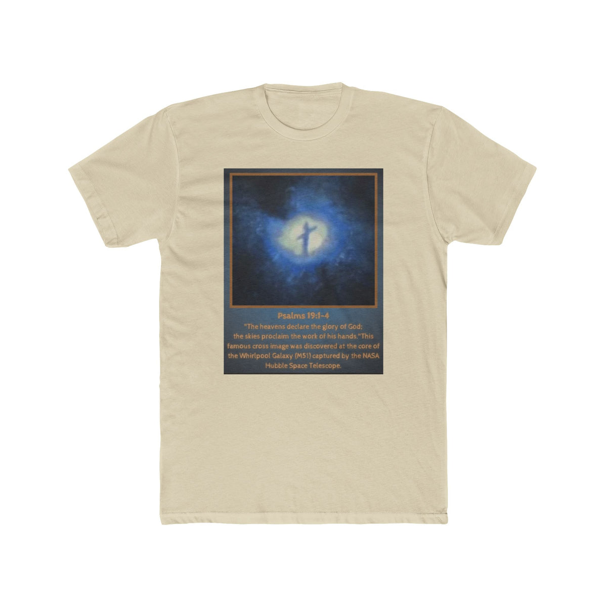 Cross in the Cosmos- Whirlpool Galaxy Unisex Cotton Crew Tee