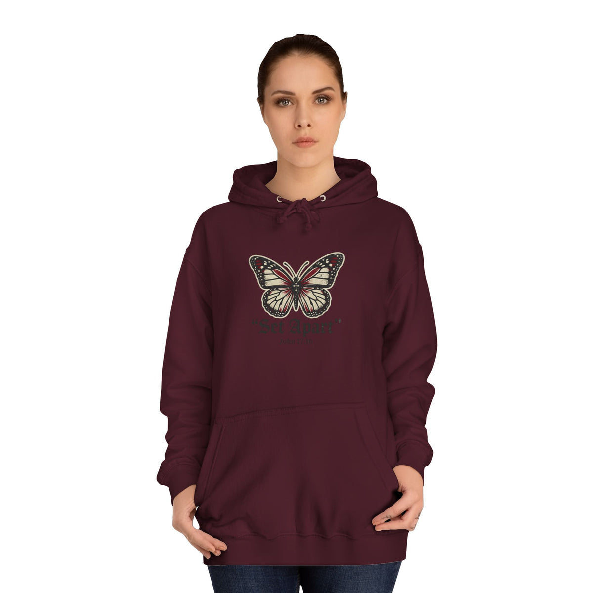 Butterfly 'Set Apart' Hoodie – Inspirational Graphic College Hoodie